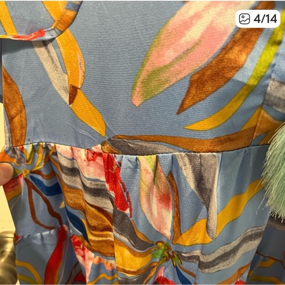 Umgee Light Blue Floral Maxi Dress with Multicolor Print Medium/large - Picture 4 of 11